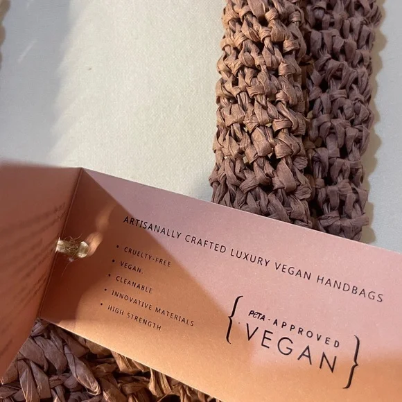 EXPRESSIONS NYC Paper Straw Tote Bag Woven Purse Pink New With Tags Handbag - Picture 8 of 11